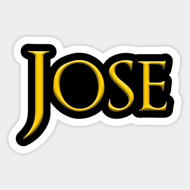 Jose Male Name Gold On Dark Sticker by funfun